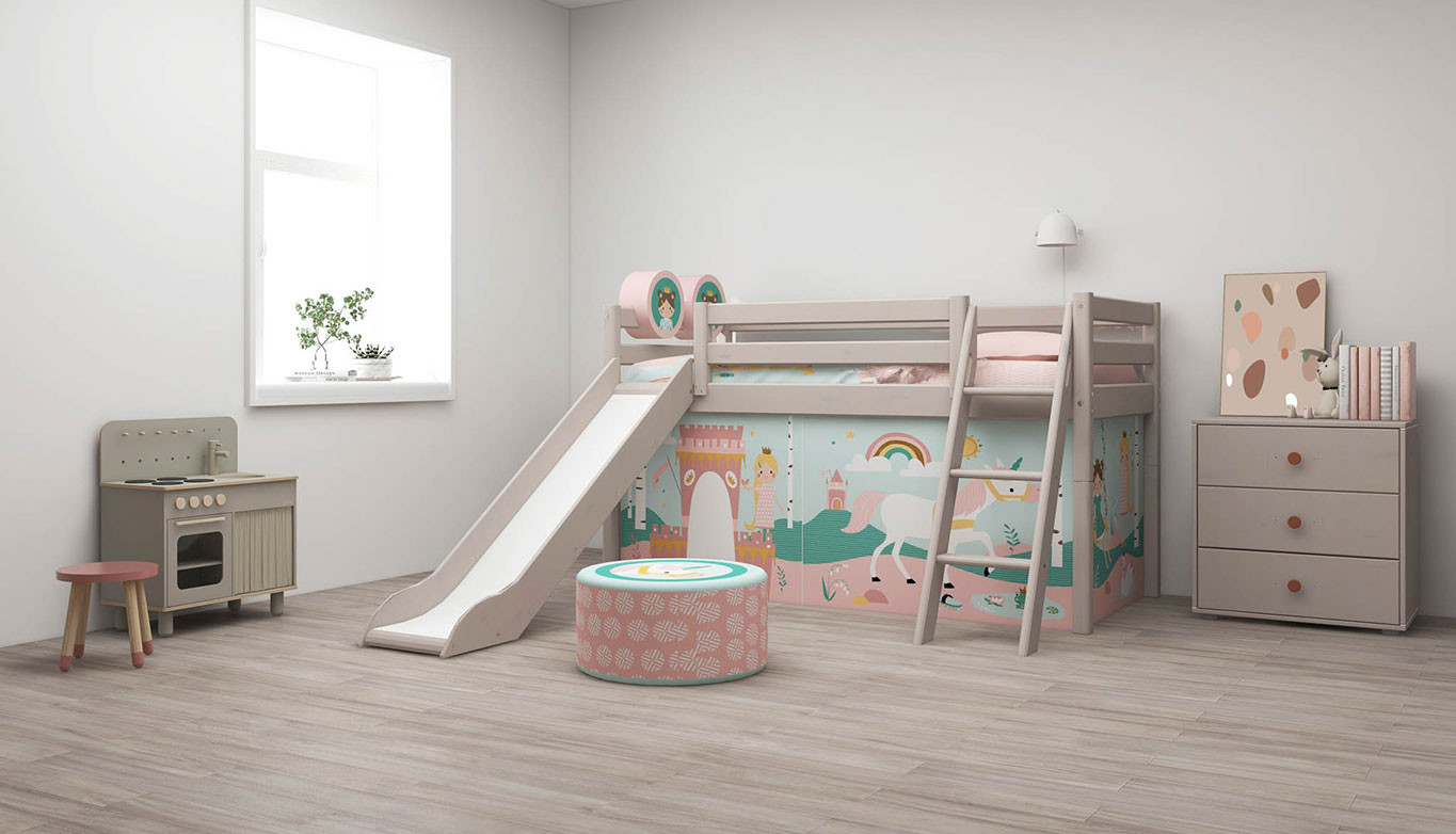 CLASSIC Mid-high bed with slide